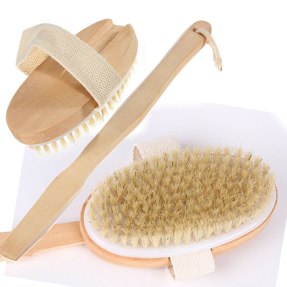 Натуральная антицеллюлитная щетка для тела Phutawan Bath Accessories Wooden Back & Body Brush. Таиланд