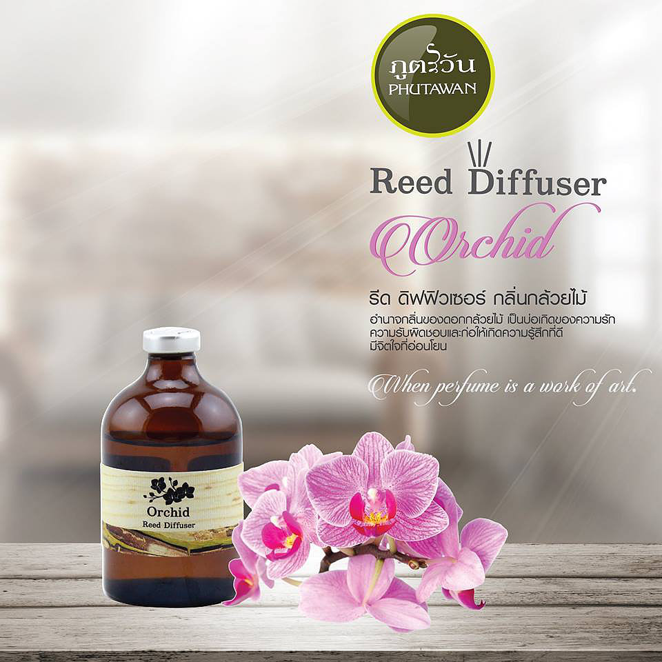 Натуральный ароматический Тайский диффузор Орхидея с палочками Phutawan Orchid Reed Diffuser aromadiffuser_orchid