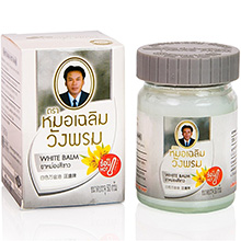 Тайский белый согревающий бальзам ВАНГПРОМ Wang Prom. White Thai warming balm BANGPRA Wang Prom